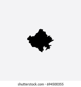 Map of Rajasthan - India Vector Illustration Silhouette Design