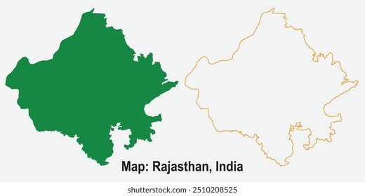 Map rajsthan india vector outline