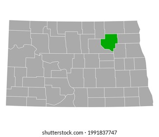Map of Ramsey in North Dakota on white background