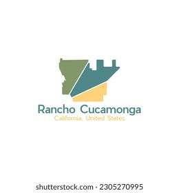 Map Of Ranco Cucamonga Modern Geometric Logo