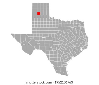 Map of Randall in Texas on white
