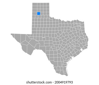 Map of Randall in Texas on white
