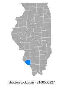 Map of Randolph in Illinois on white