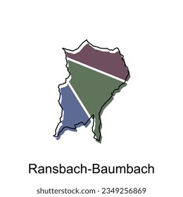 Map of Ransbach Baumbach modern with outline style vector design, World Map International vector template