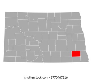 Map of Ransom in North Dakota on white