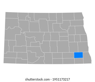 Map of Ransom in North Dakota on white