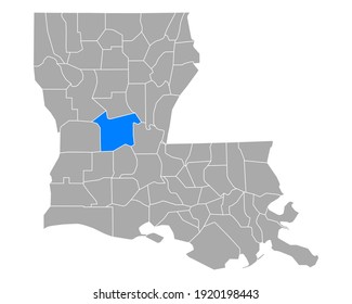 Mapa de raides en Luisiana en blanco