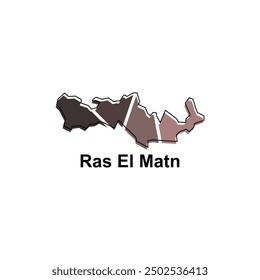 Map of Ras El Matn illustration design template, Map have all province and mark the capital city of Lebanon, suitable for your company