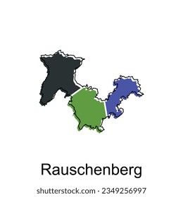 Map of Rauschenberg modern with outline style vector design, World Map International vector template