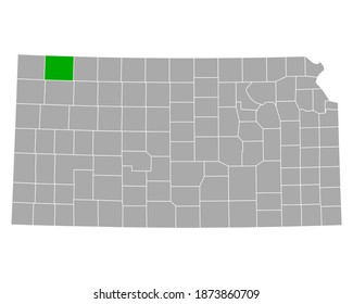 Mapa de Rawlins en Kansas en blanco