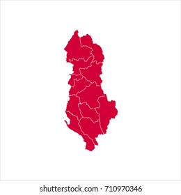 map red of albania  vector illustration eps10.