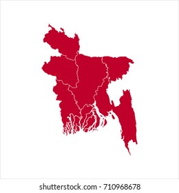 map red of bangladesh vector illustration eps10.