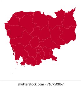map red of cambodia vector illustration eps10.