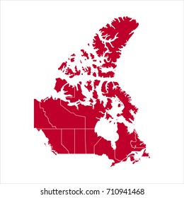 map red of canada vector illustration eps10.