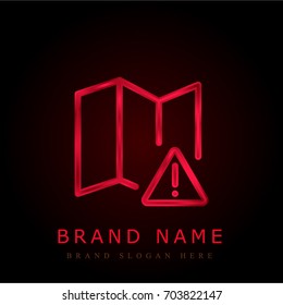 Map red chromium metallic logo