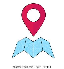 Map with a red color Location navigator pin.