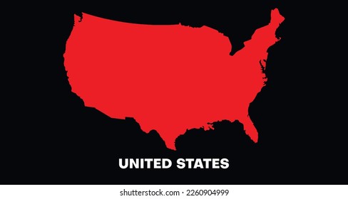 Mapa de color rojo - ilustración del vector de silueta de contorno de Estados Unidos
