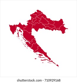 map red of croatia vector illustration eps10.