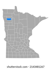 Mapa del Lago Rojo en Minnesota en blanco