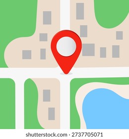 Map and red pin location icon. Vector design.