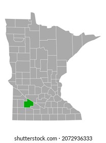Map of Redwood in Minnesota on white background