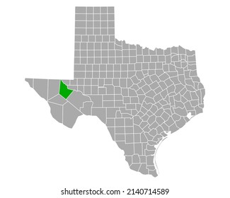 Mapa de Reeves en Texas en blanco