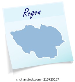 Map of Regen as sticky note in blue