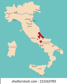 map region of abruzzo in Italya