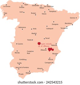 map region of almansa in Canary Islands