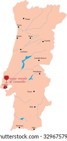 map region of  carcavelos  in Portugal