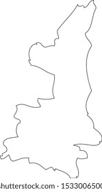 Map region China - 
Shaanxi. Vector