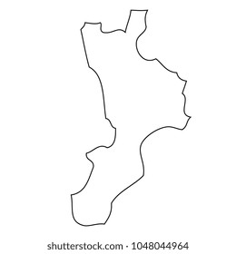 Map region of Italy - Calabria. Vector