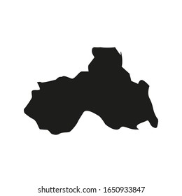 map of region of liberec, in country of czech republic