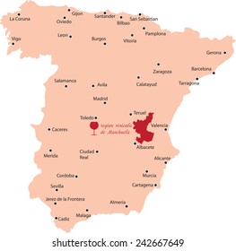 map region of Manchuela in Canary Islands