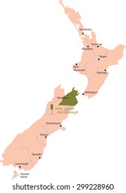 Map Region Of Marlborough In New Zealand