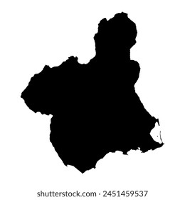 Map of the Region of Murcia, administrative division of Spain. Vector illustration.