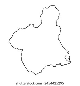 Map of the Region of Murcia, administrative division of Spain. Vector illustration.