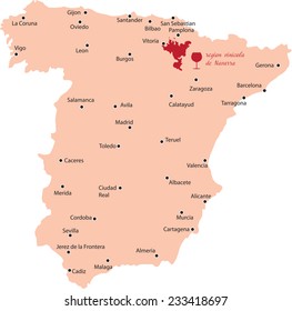 map region of Navarra  in Spain