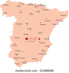 map region of ribera del jucar in Spain