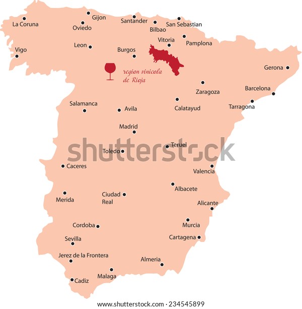 Region Carte De Rioja En Espagne Image Vectorielle De Stock Libre De Droits