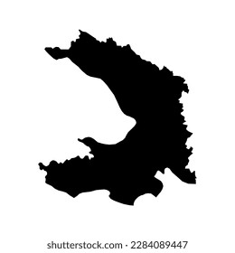 Mapa costero-karst, región de Eslovenia. Ilustración vectorial.