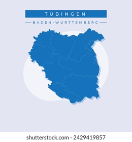 map of Tübingen is a region in Baden-Württemberg state of Germany with borders municipalities