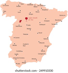 map region of toro in Spain