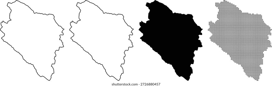 Map of Region in Various Styles and Formats for Geographic Use