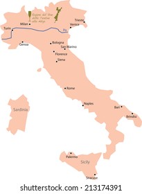 map region of veneto trentino alto adige  in Italya