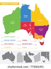 Map of the regions of Australia