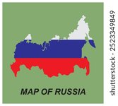 Map of regions of Russia vector illustration design