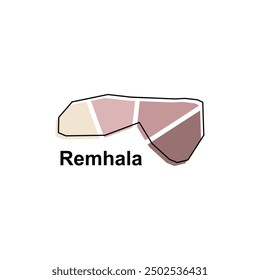 Map of Remhala City, logotype element for template. Suitable for your company