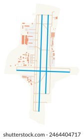 Map of Reno-Tahoe International Airport (United States of America). IATA-code: RNO. Airport diagram with runways, taxiways, apron, parking areas and buildings. Map Data from OpenStreetMap.