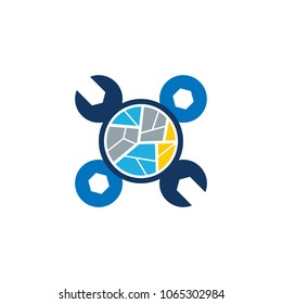 Map Repair Logo Icon Design